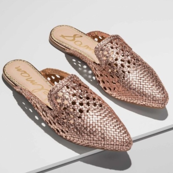 Sam Edelman Shoes - Sam Edelman Rose Gold Navya Woven Loafer Mule
